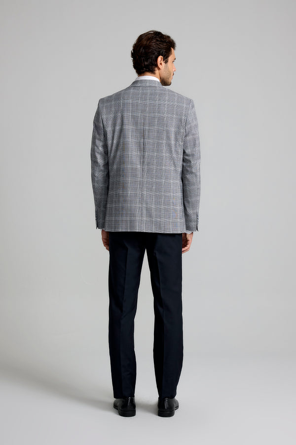 Blazer Slim fit PV Principe de Gales - Cinza