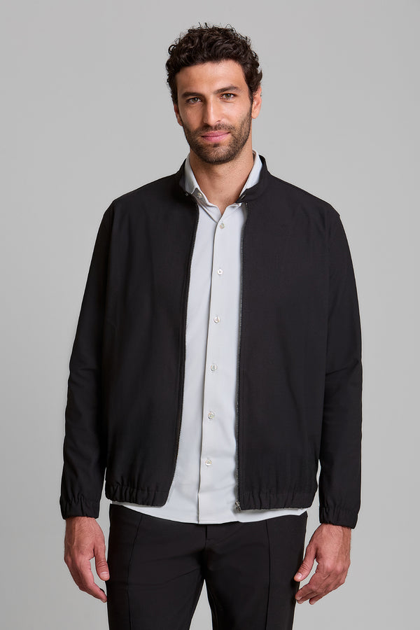Jaqueta Bomber com Zíper Hitech Slim Fit - Preto