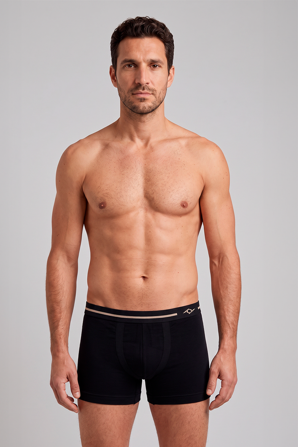 Cueca Boxer Microfibra Lisa - Preto