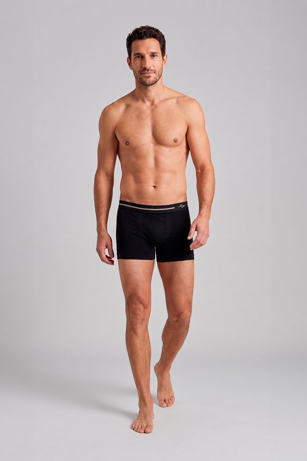 Cueca Boxer Microfibra Lisa - Preto