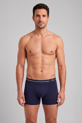 Cueca Boxer Microfibra Lisa - Azul Marinho