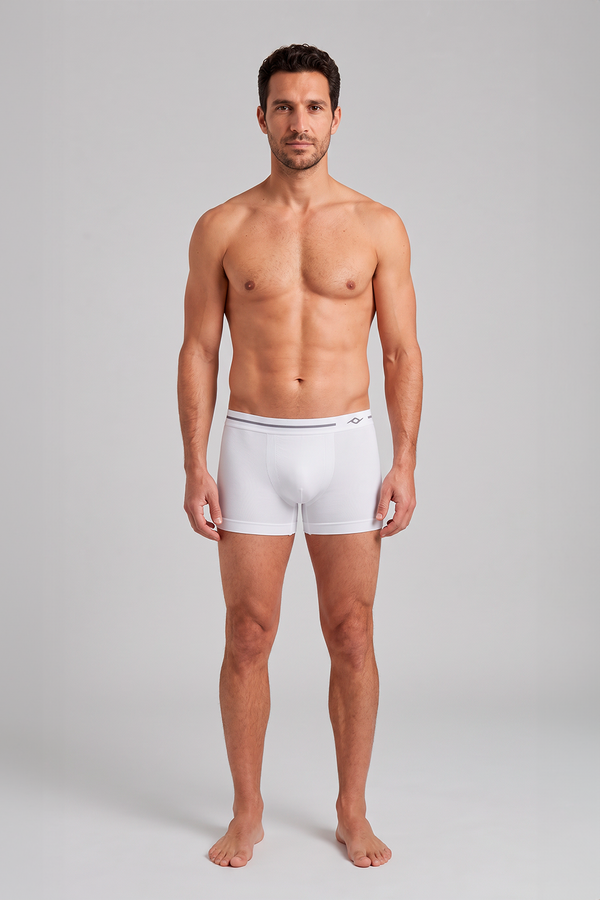 Cueca Boxer Microfibra Lisa - Branco