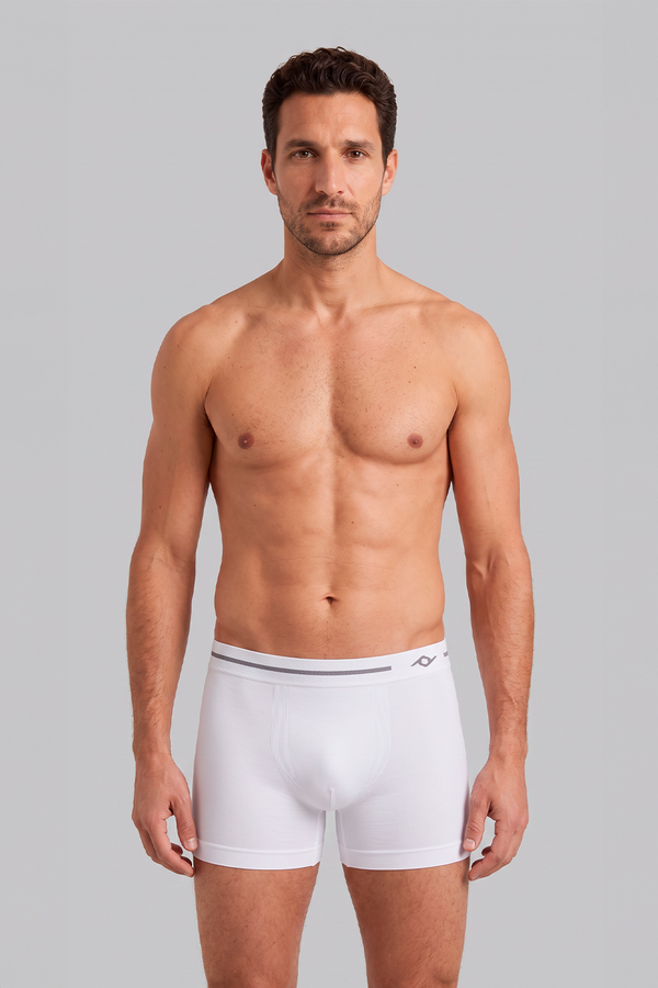 Cueca Boxer Microfibra Lisa - Branco