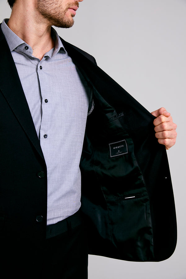 Terno Slim Fit PV Liso - Preto