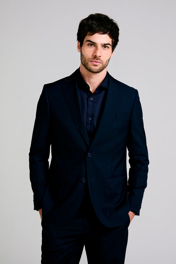 Terno Slim Fit PV Liso - Azul Marinho