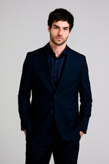 Terno Slim Fit PV Liso - Azul Marinho
