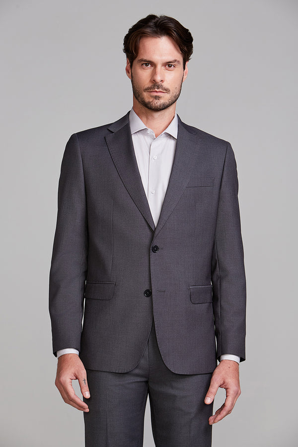 Terno Slim Fit PV Liso - Cinza