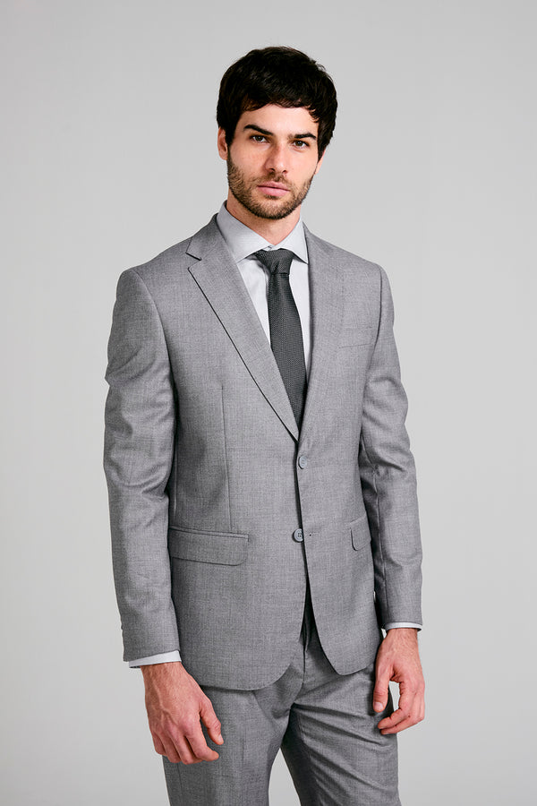 Terno Slim Fit PV Liso - Cinza