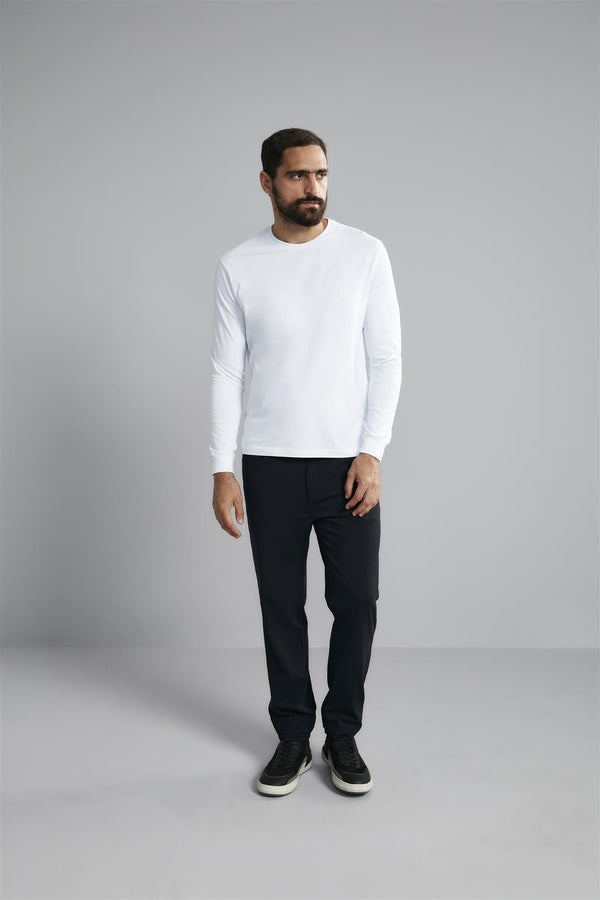 Camiseta Manga Longa Premium Comfort Malha - Branco