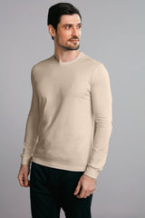 Camiseta Manga Longa Premium Malha Slim Fit - Marrom