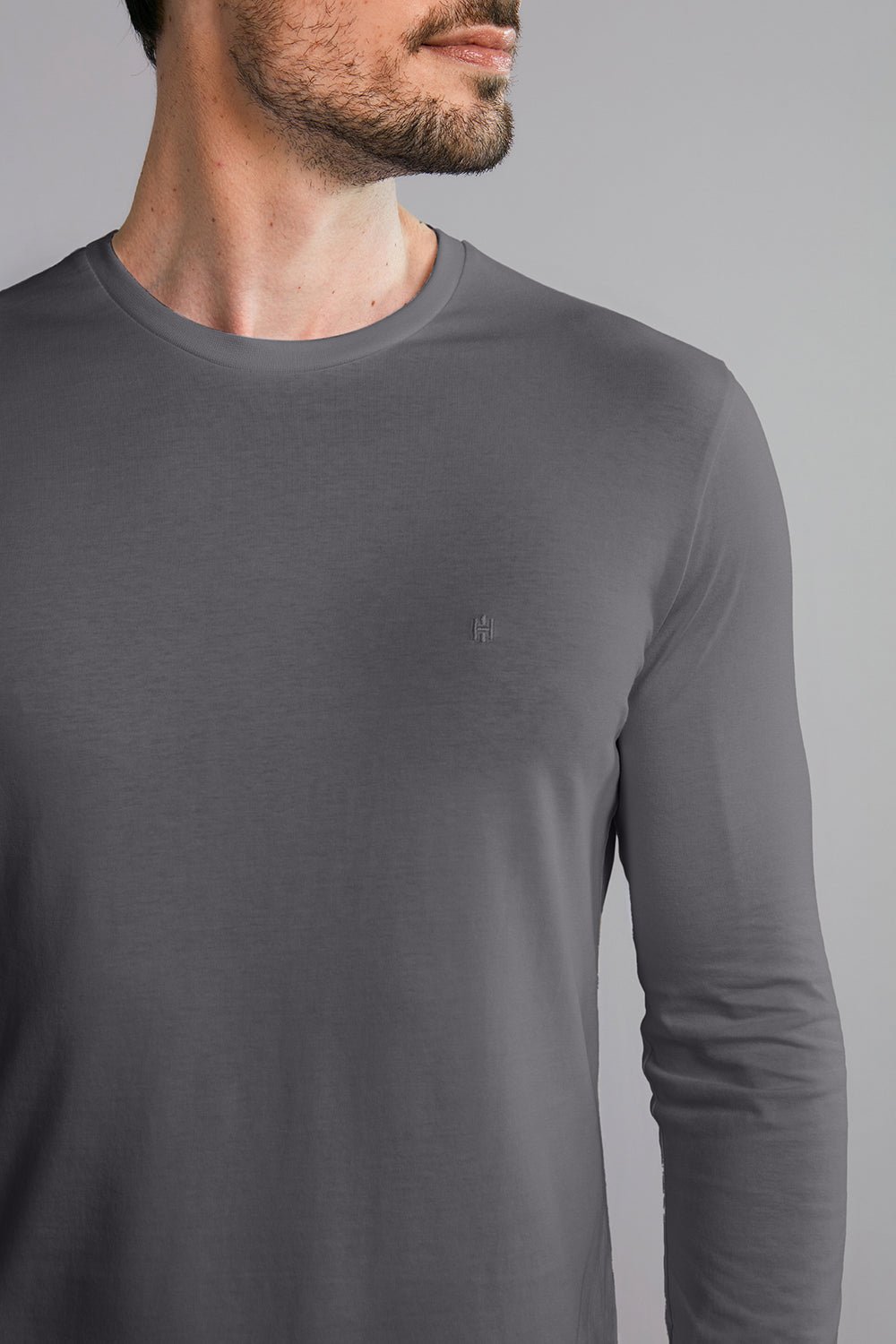 Camiseta Manga Longa Premium Malha Slim Fit