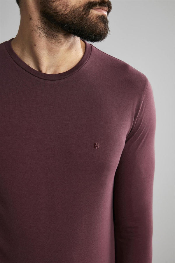 Camiseta Manga Longa Premium Malha Slim Fit - Roxo