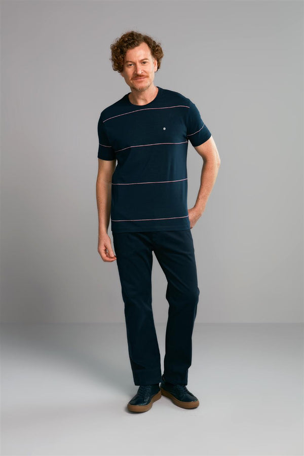 Camiseta Manga Curta Comfort Malha - Azul Marinho