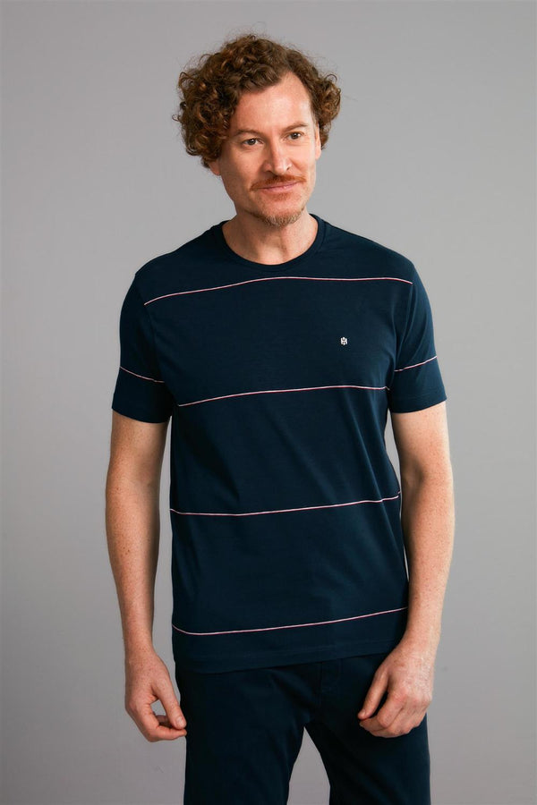 Camiseta Manga Curta Comfort Malha - Azul Marinho