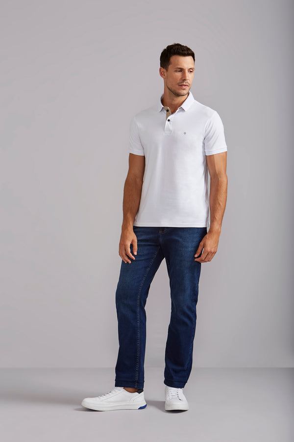 Polo Malha Premium Slim Fit - Branco