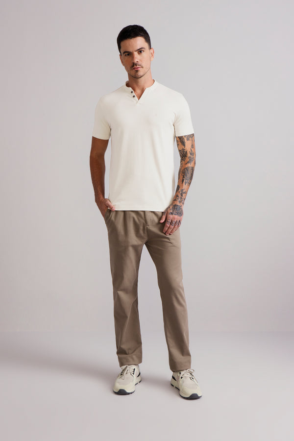 Camiseta Gola Portuguesa Malha Premium Slim Fit - Branco