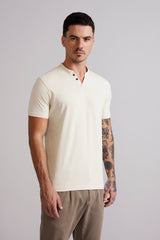 Camiseta Gola Portuguesa Malha Premium Slim Fit - Bege