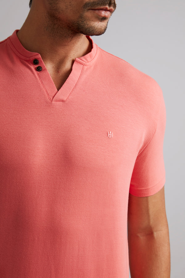 Camiseta Gola Portuguesa Malha Premium Slim Fit - Laranja