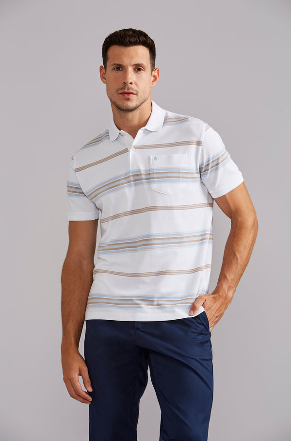 Camisa Polo com Bolso Piquet Comfort - Branco