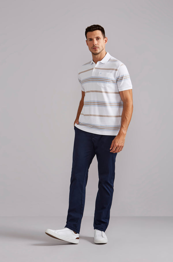 Camisa Polo com Bolso Piquet Comfort - Branco