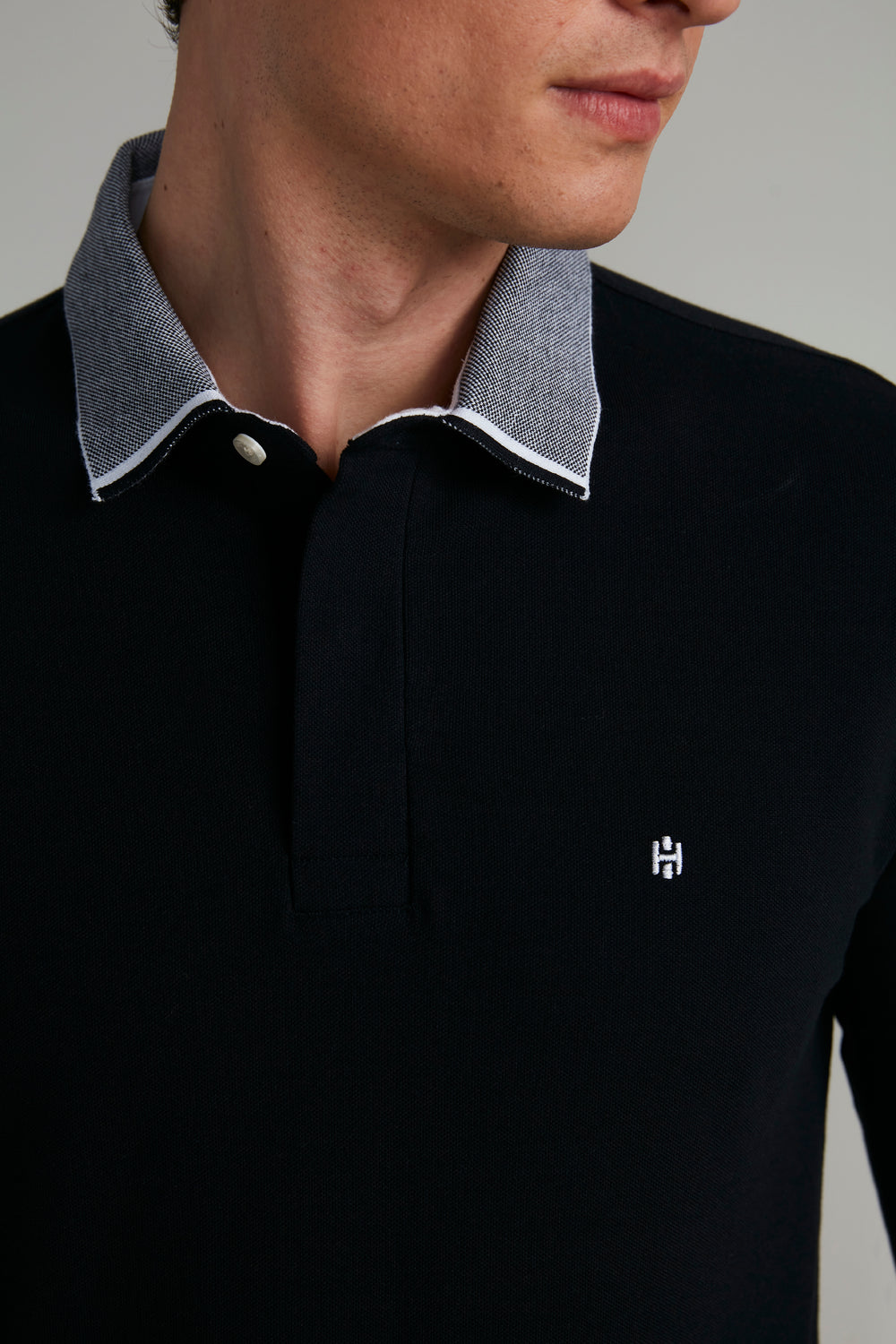 Camisa Polo Manga Longa Piquet Slim Fit