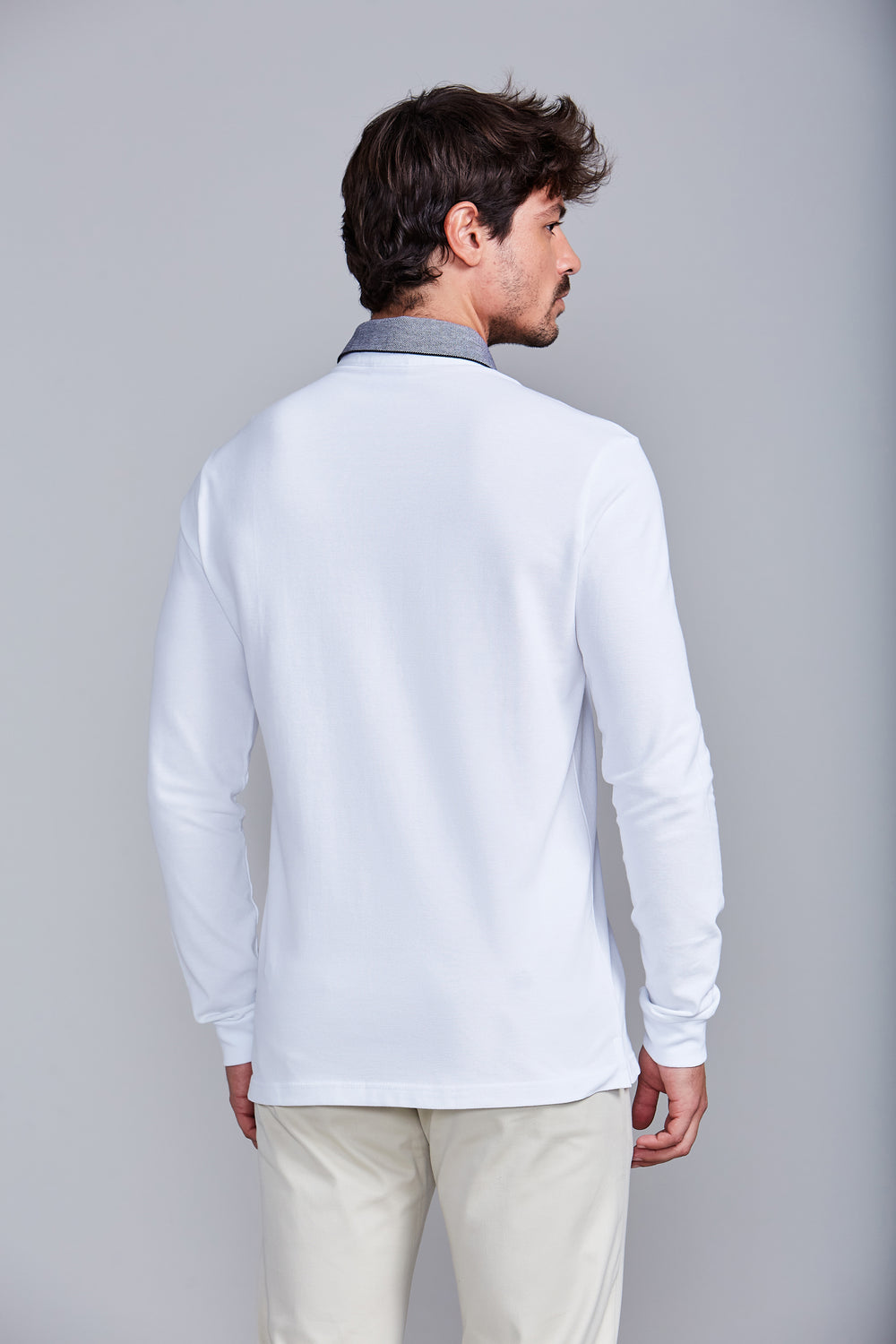 Camisa Polo Manga Longa Piquet Slim Fit