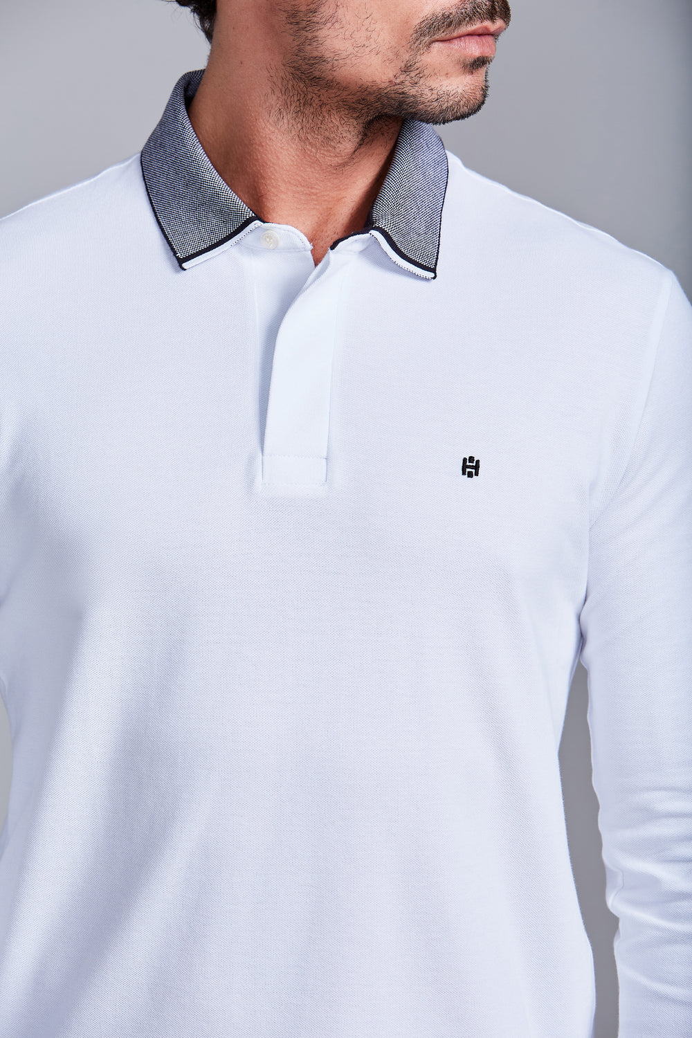 Camisa Polo Manga Longa Piquet Slim Fit