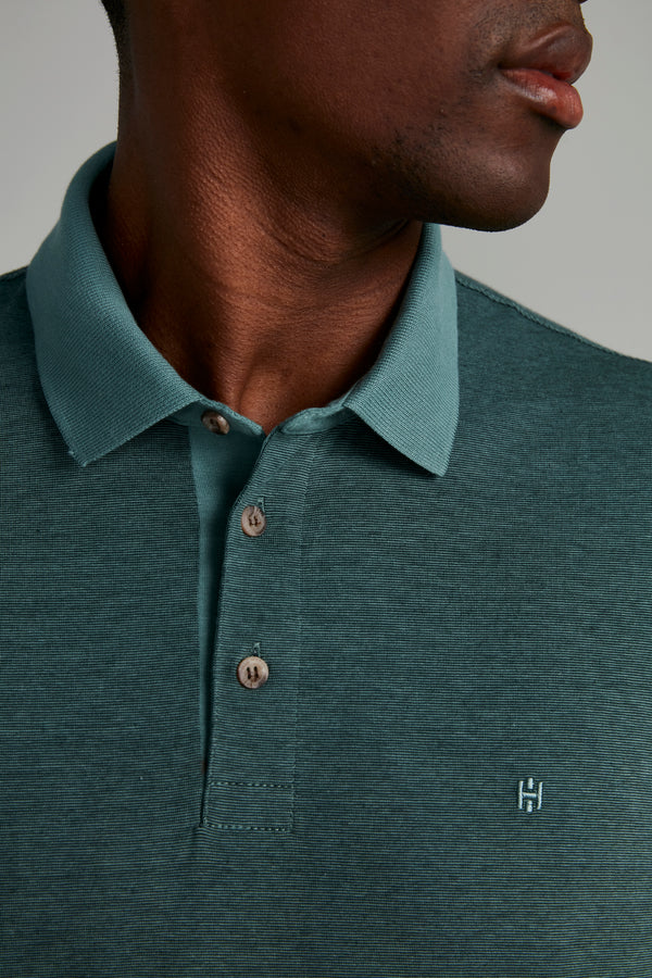 Camisa Polo Manga Longa Malha Comfort - Verde