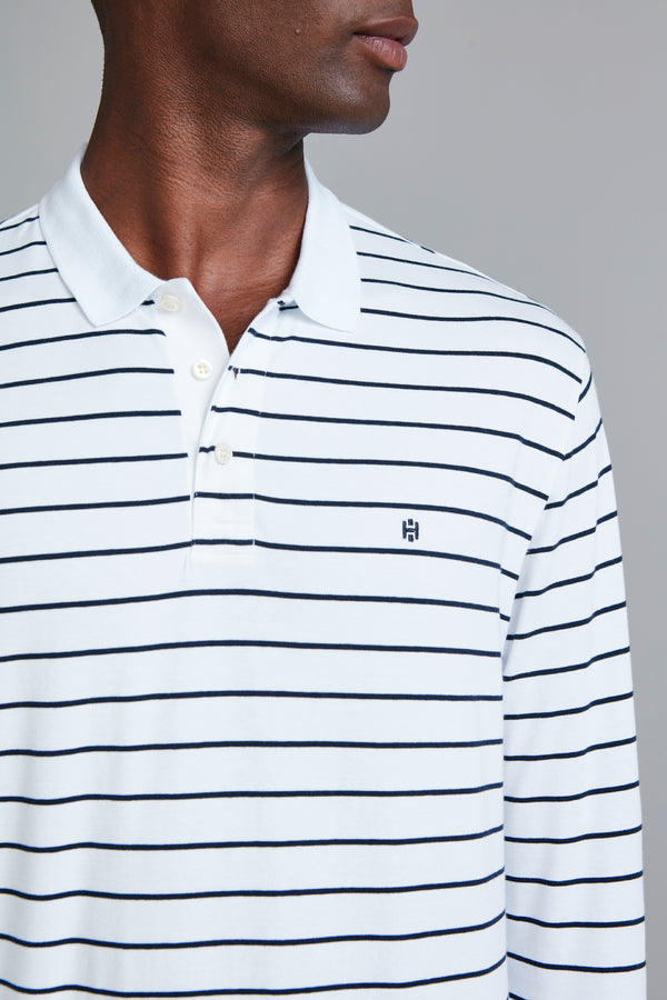 Camisa Polo Manga Longa Malha Comfort - Branco
