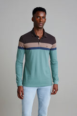 Camisa Polo Manga Longa Piquet Slim Fit - Marrom