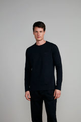 Camiseta Manga Longa Malha Slim Fit - Preto