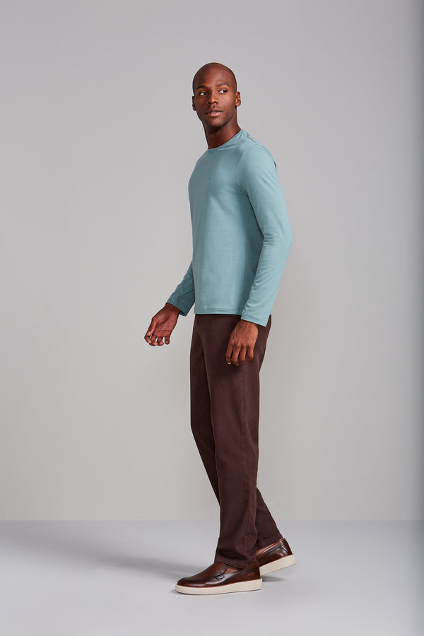 Camiseta Manga Longa Malha Slim Fit - Verde