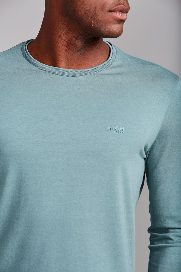 Camiseta Manga Longa Malha Slim Fit - Verde