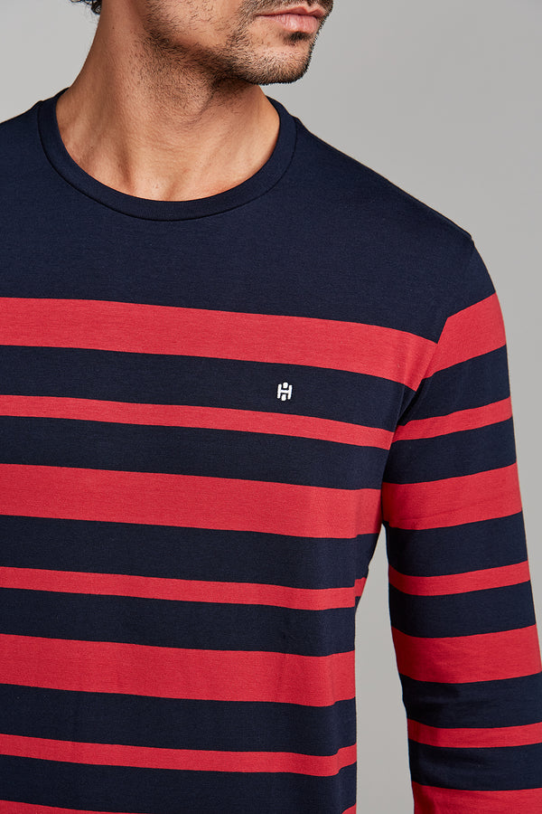 Camiseta Manga Longa Slim Fit - Azul Marinho