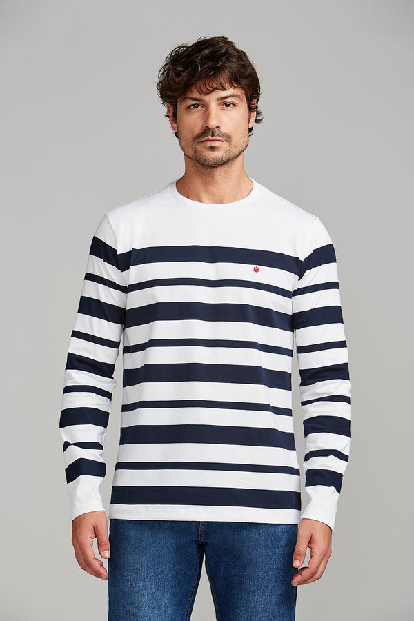 Camiseta Manga Longa Slim Fit - Branco