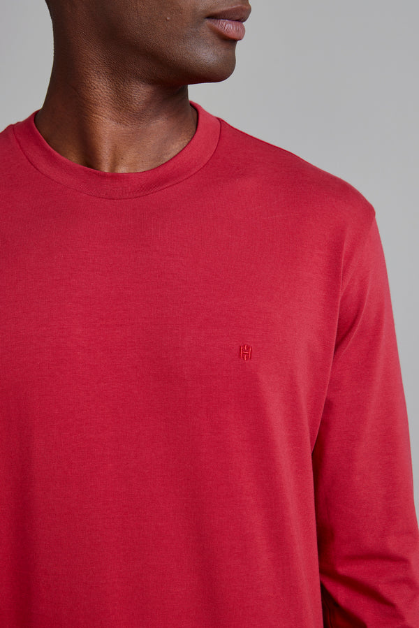 Camiseta Manga Longa Malha Comfort - Vermelho