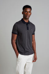 Camisa Polo Jacquard Slim Fit - Preto