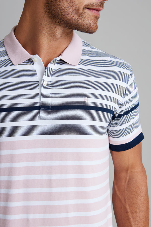 Camisa Polo Malha Slim Fit - Rosa