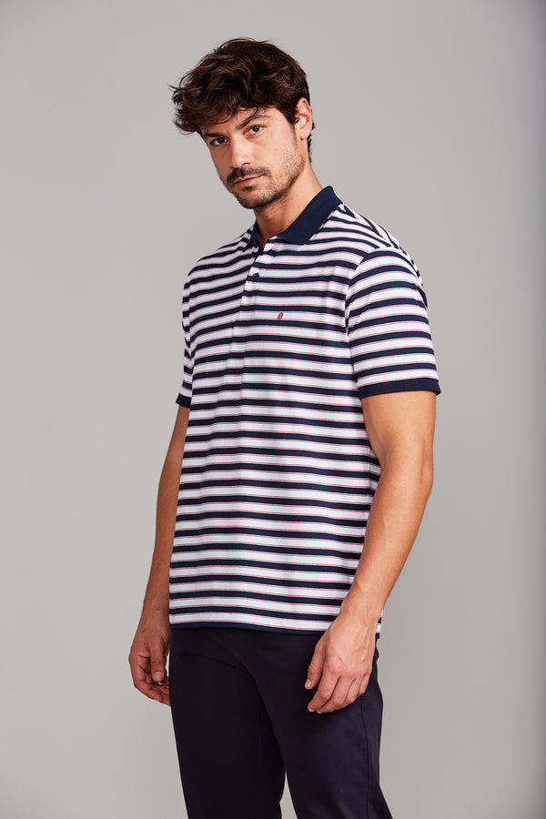 Camisa Polo Malha Comfort - Azul Marinho