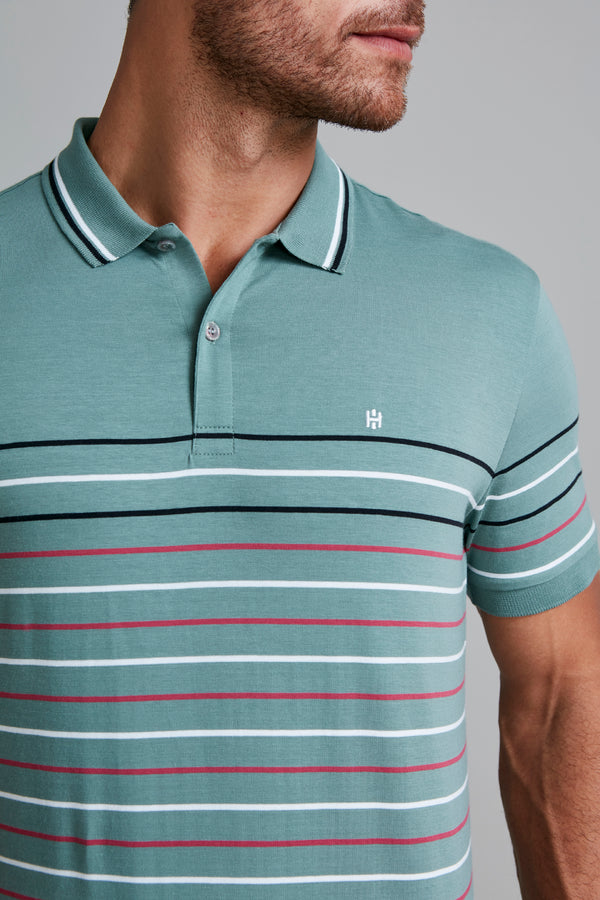 Camisa Polo Malha Slim Fit - Verde