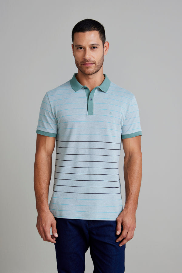 Camisa Polo Piquet Slim Fit - Verde