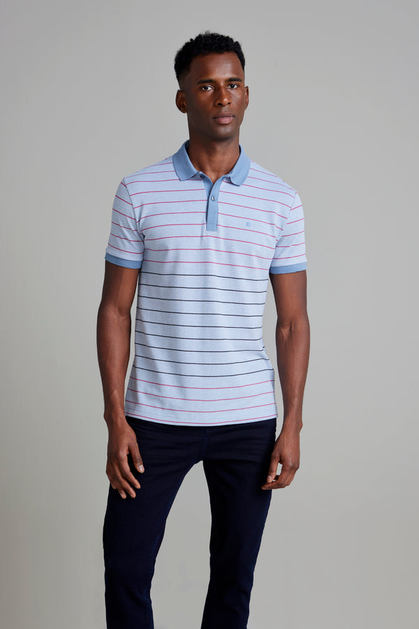 Camisa Polo Piquet Slim Fit - Azul