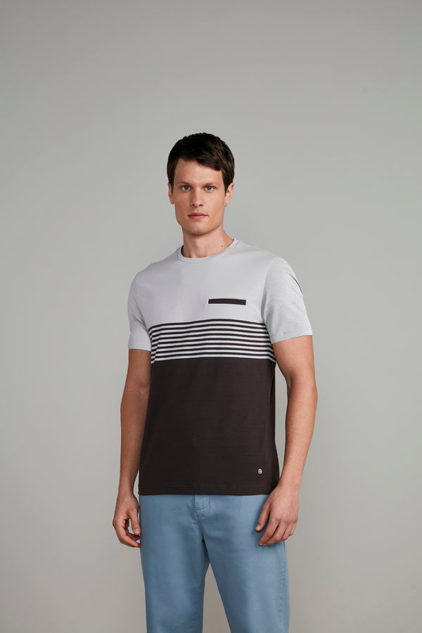 Camiseta Malha Slim Fit - Cinza