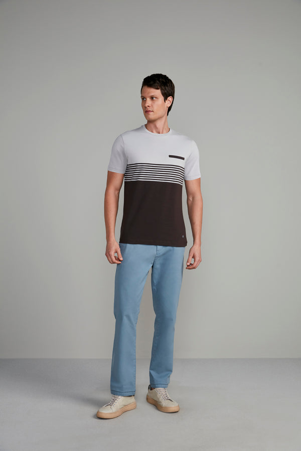 Camiseta Malha Slim Fit - Cinza