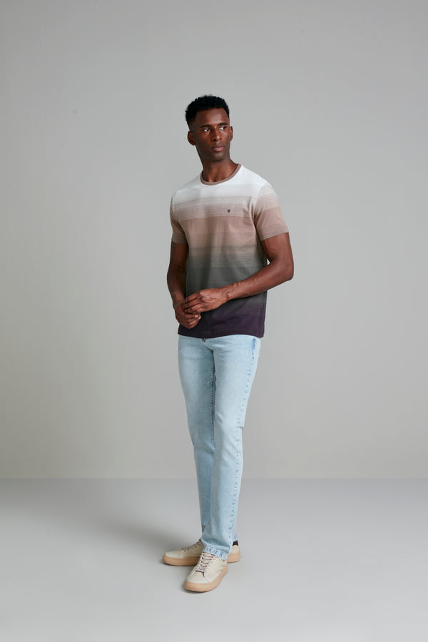 Camiseta Malha Slim Fit - Bege