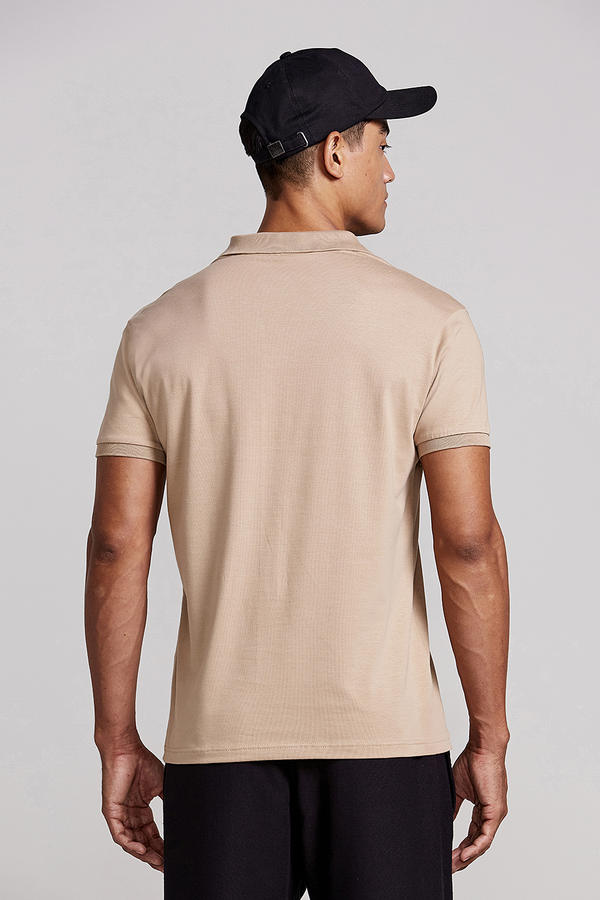 Camisa Polo Malha Slim Fit - Marrom