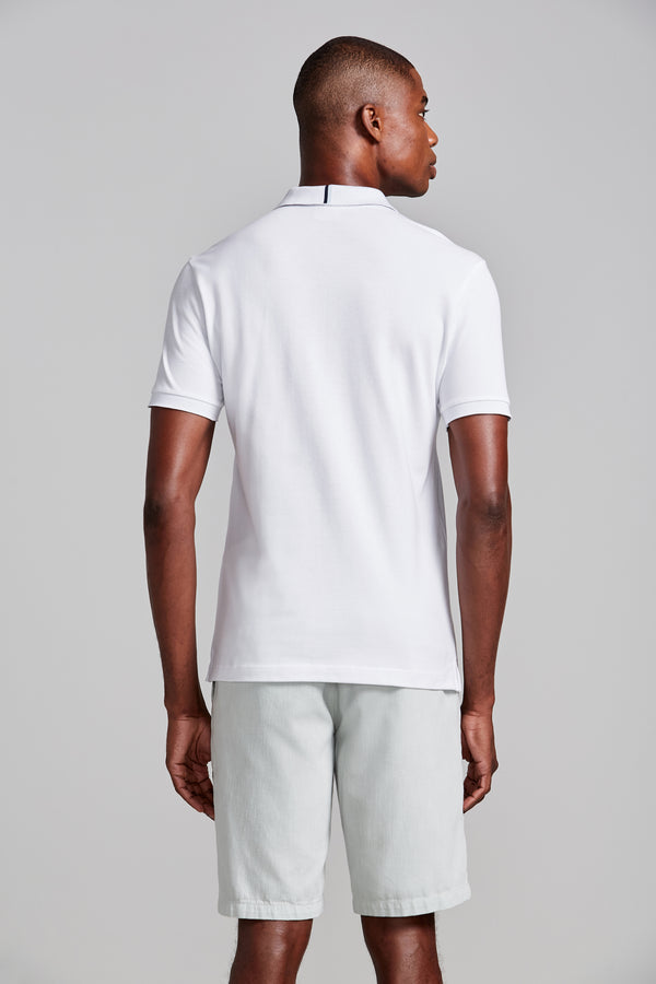 Camisa Polo Piquet Slim Fit - Branco