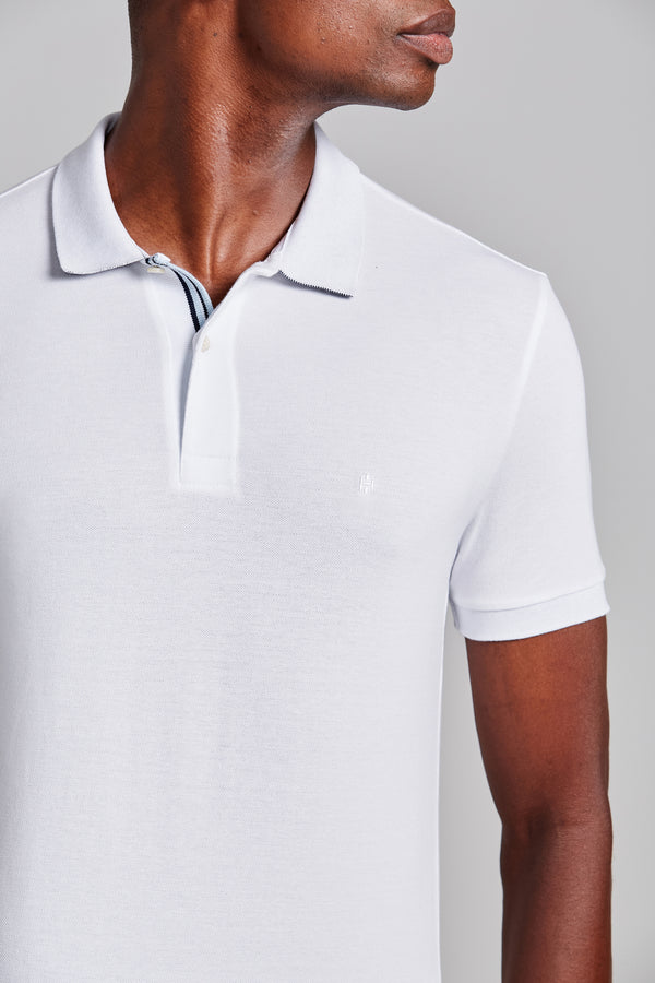 Camisa Polo Piquet Slim Fit - Branco