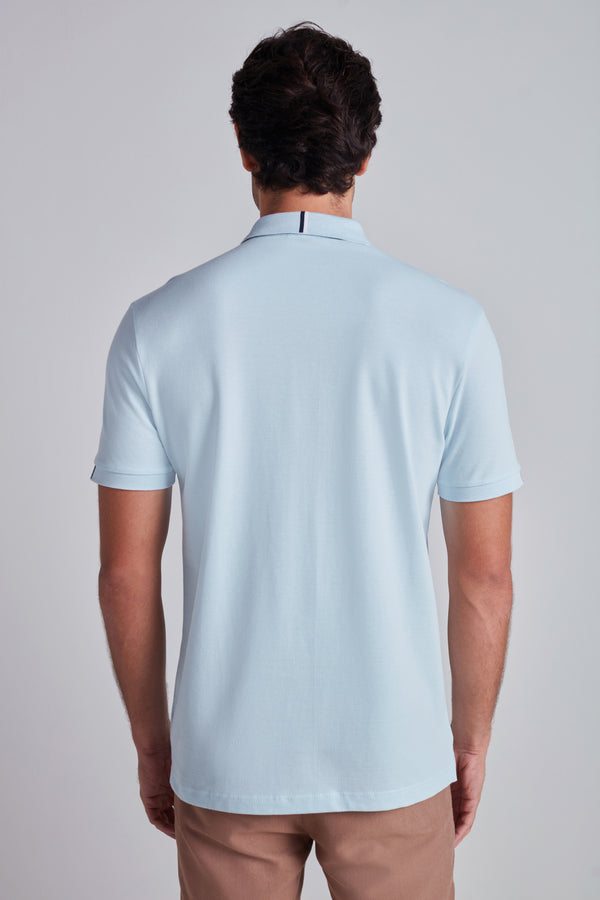 Camisa Polo Piquet Slim Fit - Azul