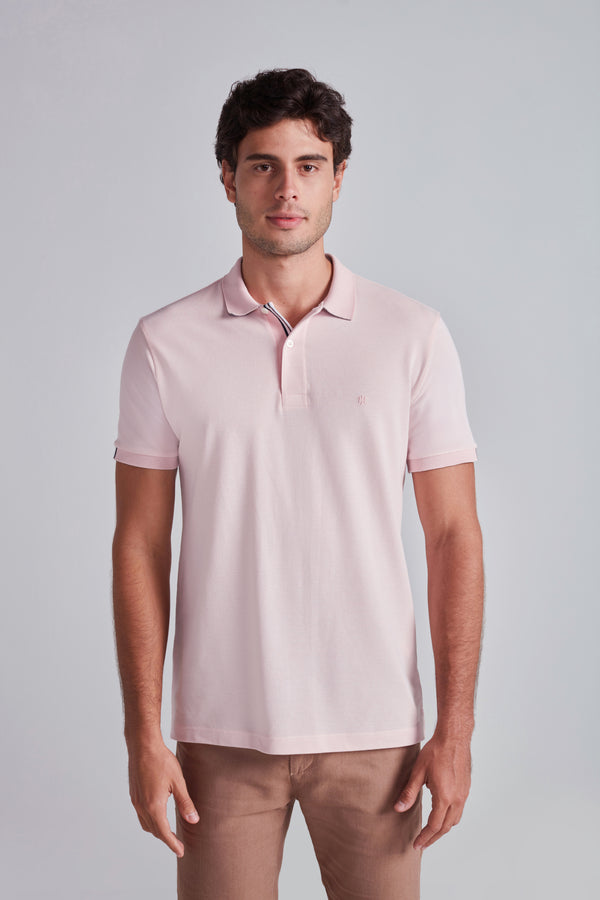 Camisa Polo Piquet Slim Fit - Rosa